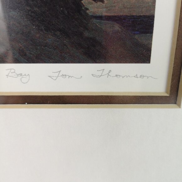 Tom Thompson Pine Island Georgian Bay framed art print 13"x10.5" Gold  Frame - Picture 3 of 8